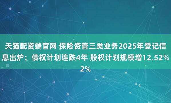 天猫配资端官网 保险资管三类业务2025年登记信息出炉：债权计划连跌4年 股权计划规模增12.52%